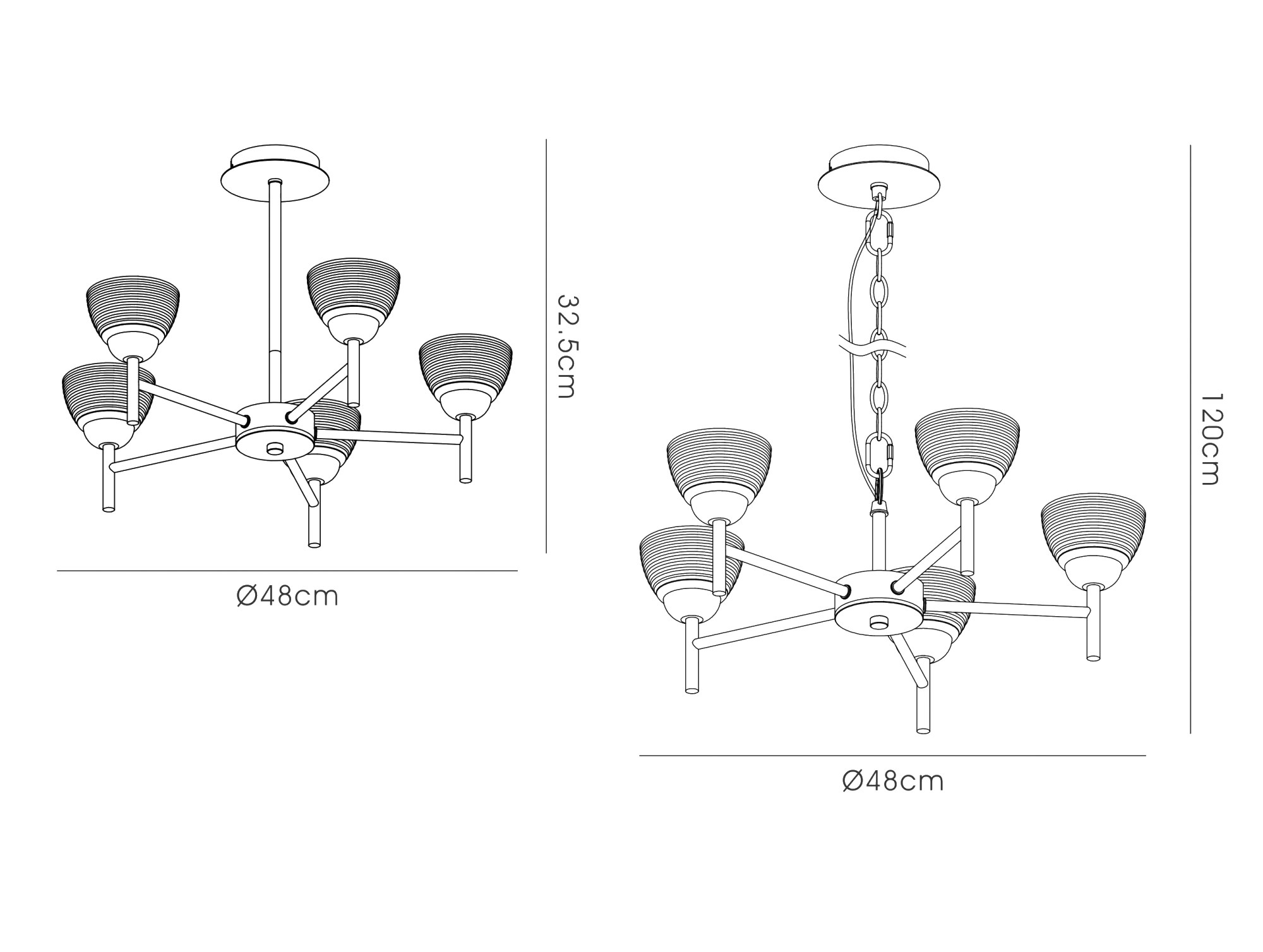 Avalon Ceiling Lights Deco Multi Arm Fittings